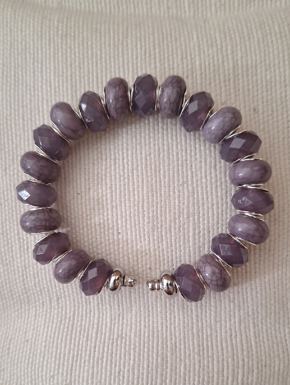 Elegant Purple Bead Adjustable Bracelet - Women Jewelry